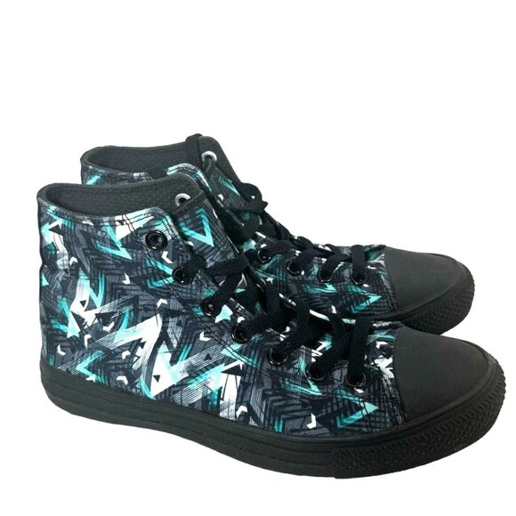 RAAD Aqua Pattern High Top Sneakers Graffiti Retro 6.5M 8W Athletic Shoe Skater - Picture 2 of 11